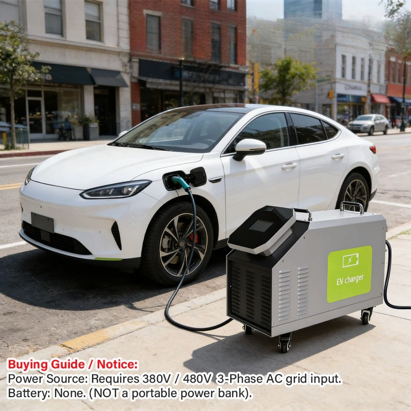Portable Dc Fast Charger 20Kw Ccs2 - Wejście zasilania 480V 3-fazowe AC, 7kW